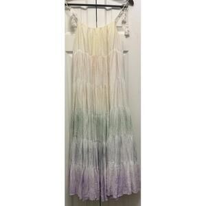 Whimsical Storia Pastel Tie-Dye Colorful Sundress Maxi Dress Size Small